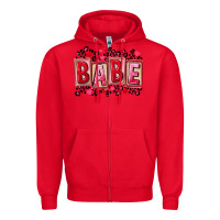 Red Valentine's Day babe Zipper Hoodie - FaDigitalArtStudio
