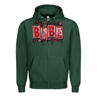 Sports Green Valentine's Day babe Zipper Hoodie - FaDigitalArtStudio