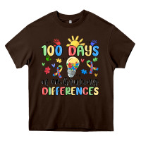 Chocolate Brown 100 days of embracing differences Heavy Core Tee - MaliasSmallBusiness