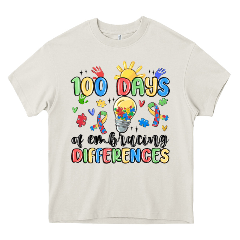 100 Days Of Embracing Differences Heavy Core Tee by MaliasSmallBusiness | Teevron
