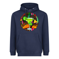 Navy hispanic heritage month round earrings 2 Heavyweight Hoodie - BundleAndBundleShop