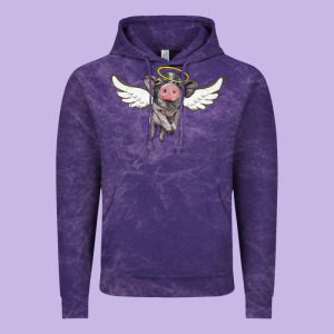 Angel Baby Pig Vintage Hoodie Designed By Barkaloodesign