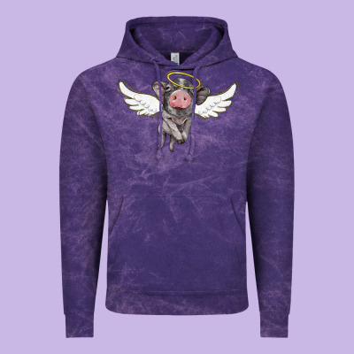 Angel Baby Pig Vintage Hoodie Designed By Barkaloodesign