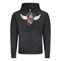 Vintage Black angel baby pig Vintage Hoodie - BarkalooDesign