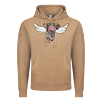 Vintage Coffee angel baby pig Vintage Hoodie - BarkalooDesign