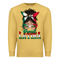 Antique Gold proud latina messy bun mama Premium Sweatshirt - BundleAndBundleShop