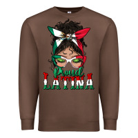 Chestnut proud latina messy bun mama Premium Sweatshirt - BundleAndBundleShop