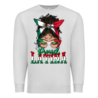 Dove Grey proud latina messy bun mama Premium Sweatshirt - BundleAndBundleShop