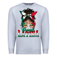 Heather Grey proud latina messy bun mama Premium Sweatshirt - BundleAndBundleShop
