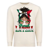 Sandshell proud latina messy bun mama Premium Sweatshirt - BundleAndBundleShop