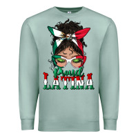 Seafoam proud latina messy bun mama Premium Sweatshirt - BundleAndBundleShop