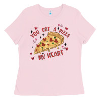 Bubblegum Pink you got a pizza my heart Ladies Tee - MaliasSmallBusiness