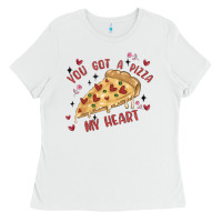 White you got a pizza my heart Ladies Tee - MaliasSmallBusiness