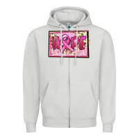 Dove Grey Hope Breast Cancer Zipper Hoodie - FaDigitalArtStudio