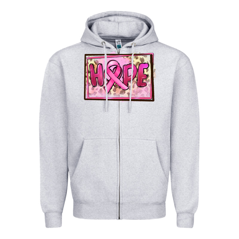 Hope Breast Cancer Zipper Hoodie by FaDigitalArtStudio | Teevron