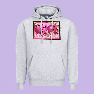 Hope Breast Cancer Zipper Hoodie Designed By Fadigitalartstudio