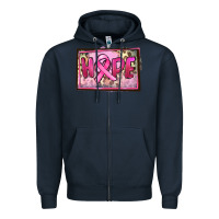 Navy Hope Breast Cancer Zipper Hoodie - FaDigitalArtStudio