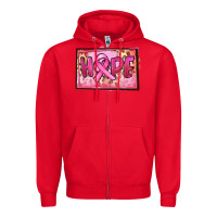 Red Hope Breast Cancer Zipper Hoodie - FaDigitalArtStudio