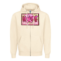 Sandshell Hope Breast Cancer Zipper Hoodie - FaDigitalArtStudio