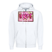 White Hope Breast Cancer Zipper Hoodie - FaDigitalArtStudio
