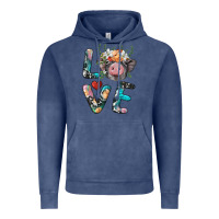 Vintage Denim pig love Vintage Hoodie - BarkalooDesign