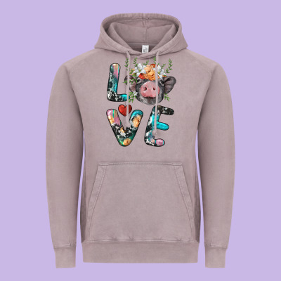 Pig Love Vintage Hoodie Designed By Barkaloodesign