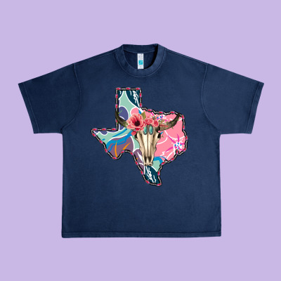 Texas Boho Bull Skull Urban Heavy Tee Designed By Bettercallsaul