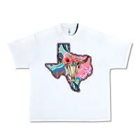 White Texas Boho Bull Skull Urban Heavy Tee - Bettercallsaul