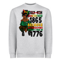 Heather Grey juneteenth 1865 because my ancestors Heavyweight Sweatshirt - CowGirlArtShop