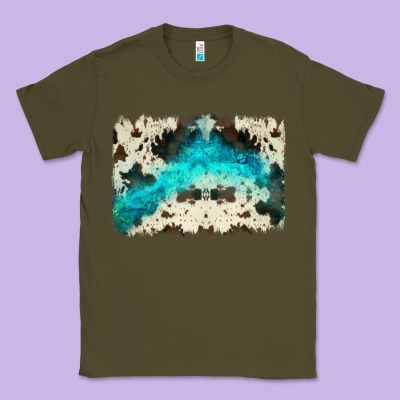 Turquoise, Cowhide Backgraund Classic Tee Designed By Jahusdesignshop