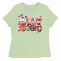 Matcha v is for valentine venti coffee cup Ladies Tee - MaliasSmallBusiness