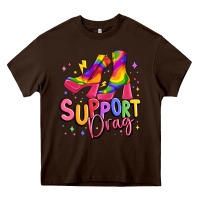 Chocolate Brown support drag pride Heavy Core Tee - MaliasSmallBusiness