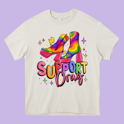 Support Drag Pride Heavy Core Tee Designed By Maliassmallbusiness