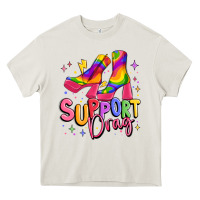 Cream support drag pride Heavy Core Tee - MaliasSmallBusiness