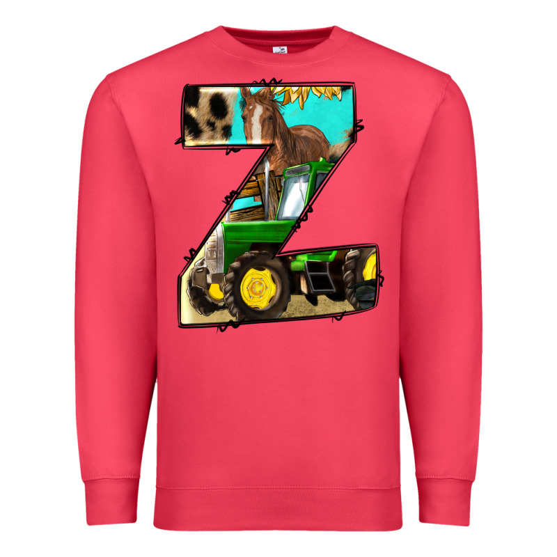 Farm Life Alphabet Lowercase Letters Z Premium Sweatshirt by BundleAndBundleShop | Teevron