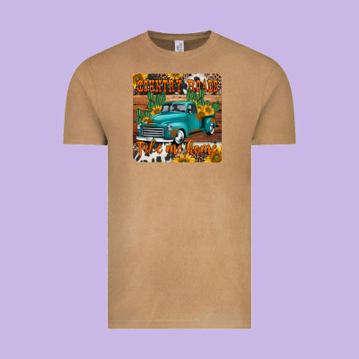 Country Roads Take Me Home Truck Coaster Vintage Tee Designed By Jasminsmagicworld