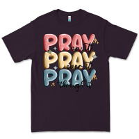 Plum pray on it pray over it pray through it Premium Tee - MaliasSmallBusiness