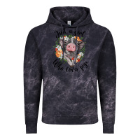 Cloud Black just a girl who loves pigs floral wreath Vintage Hoodie - BarkalooDesign