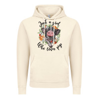Vintage Artic just a girl who loves pigs floral wreath Vintage Hoodie - BarkalooDesign
