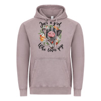 Vintage Zinc just a girl who loves pigs floral wreath Vintage Hoodie - BarkalooDesign
