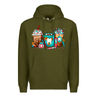 Army Green Dentist Coffee Cups Premium Hoodie - FaDigitalArtStudio