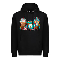 Black Dentist Coffee Cups Premium Hoodie - FaDigitalArtStudio