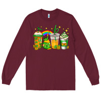 Burgundy st patricks day coffee Long Sleeve Tee - Jasminsmagicworld