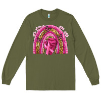 Army Green breast cancer rainbow Long Sleeve Tee - NancyCooperArtShop