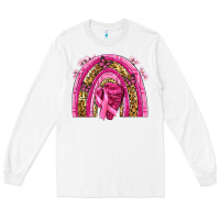 White breast cancer rainbow Long Sleeve Tee - NancyCooperArtShop