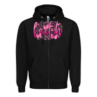 Black Faith Breast Cancer Zipper Hoodie - FaDigitalArtStudio