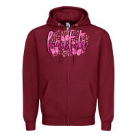 Burgundy Faith Breast Cancer Zipper Hoodie - FaDigitalArtStudio
