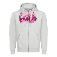 Dove Grey Faith Breast Cancer Zipper Hoodie - FaDigitalArtStudio