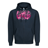 Navy Faith Breast Cancer Zipper Hoodie - FaDigitalArtStudio