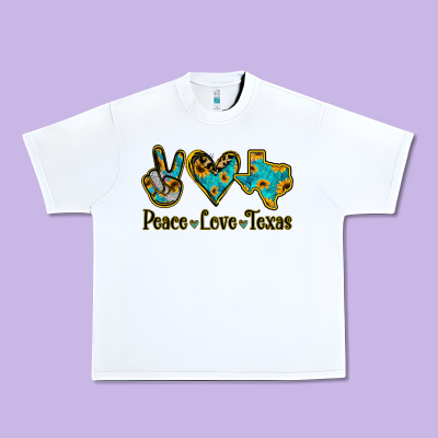 Peace Love Texas Urban Heavy Tee Designed By Bettercallsaul